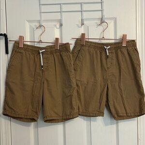 Cat & Jack boys khaki Flat Front pull on Shorts 🩳 size L (10/12)